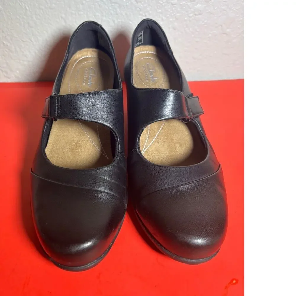 Clarks Black Mary Jane Emslie Lulin Lulin Pumps Shoes 9.5 M